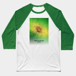 Mount Kilimanjaro Topographic Map Elevation Baseball T-Shirt